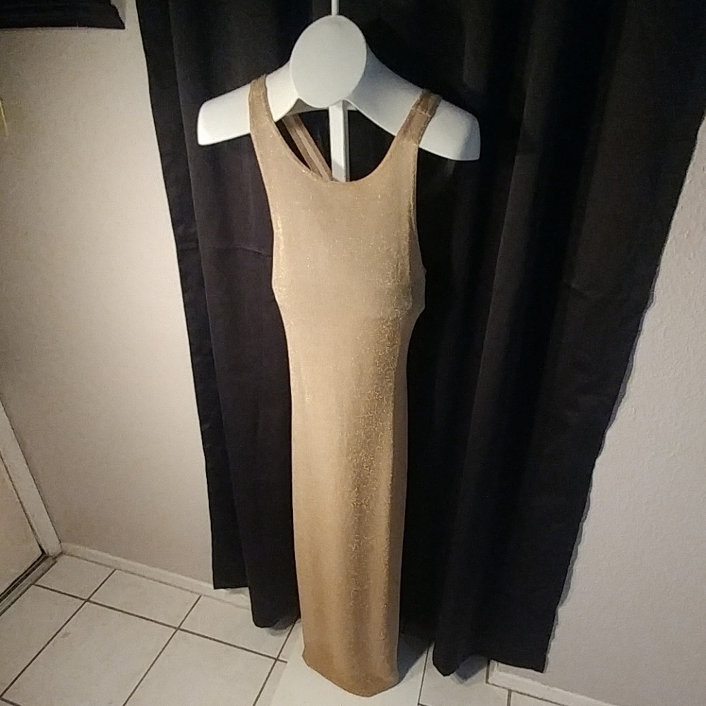 "All That Jazz" gold formal dress